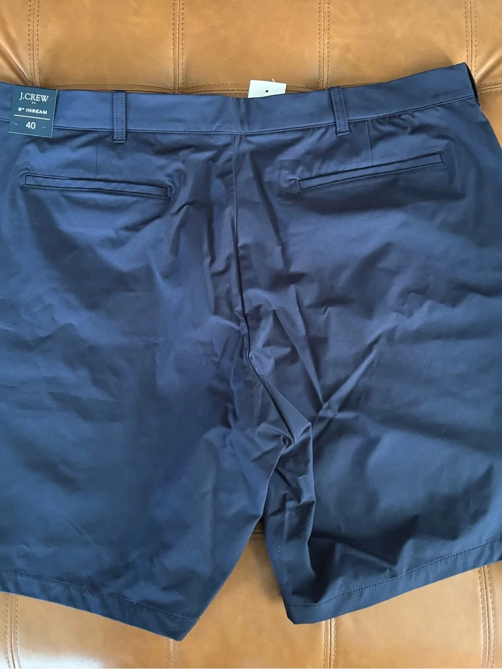 J. Crew Factory Men's Navy Flat-Front Performance Shorts 9”